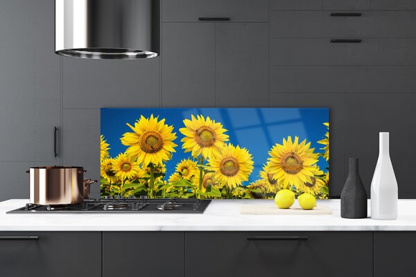 Nástenný panel  Slnečnicami rastlina 125x50 cm