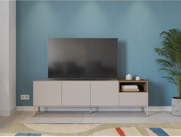 Krémový TV stolík 180x55 cm Cailin – Marckeric