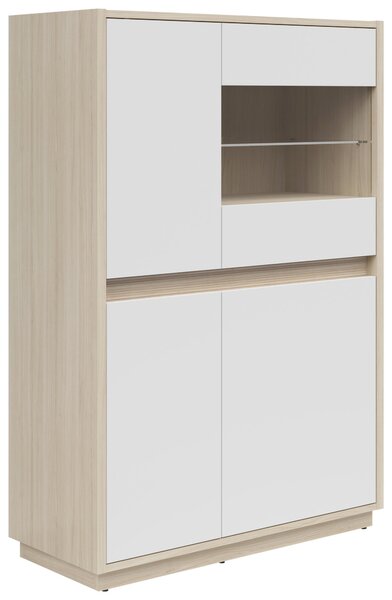 VITRÍNA, biela, farba duba, 95/141,5/42 cm Hom`in - Sklenené vitríny