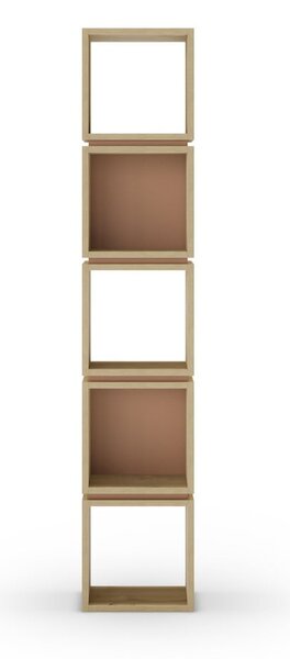 Knižnica v dekore duba v tehlovo-prírodnej farbe 32x167 cm Lofty – Marckeric