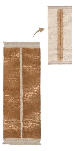 Bavlnený behúň v béžovo-tehlovej farbe 80x230 cm Duetto Toffee – Lorena Canals