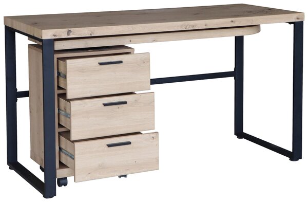 PÍSACÍ STÔL, čierna, farba duba, 140/60/76 cm Venda - Kancelárske stoly
