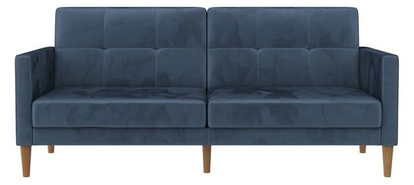 Modrá zamatová rozkladacia pohovka 207 cm Lilly – Støraa