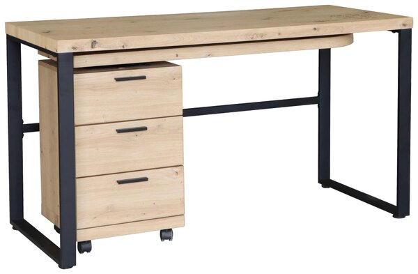 PÍSACÍ STÔL, čierna, farba duba, 140/60/76 cm Venda - Kancelárske stoly