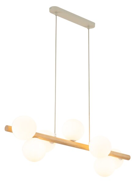 Závesný luster Estera Wood s dekorom dreva pre žiarovky 7x G9 – LED lustre a svietidlá > Lustre