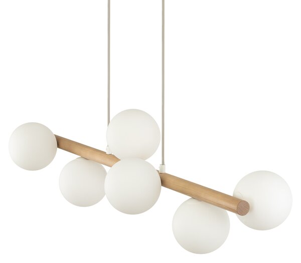 Závesný luster Estera Wood s dekorom dreva pre žiarovky 7x G9 – LED lustre a svietidlá > Lustre
