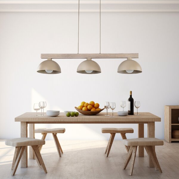Béžový závesný luster Oslo pre žiarovku 3x E27 – LED lustre a svietidlá > Lustre