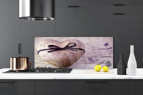 Nástenný panel  Srdce kameň umenie 125x50 cm