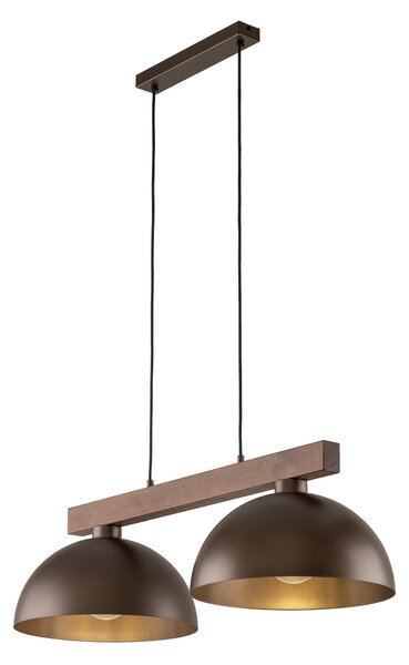 Hnedý závesný luster Oslo pre žiarovku 2x E27 – LED lustre a svietidlá > Lustre
