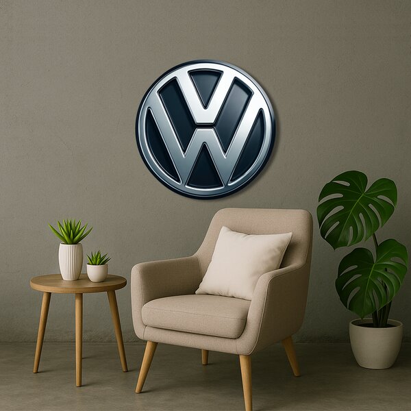 Drevený obraz s UV potlačou - Volkswagen - logo
