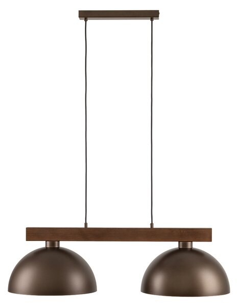Hnedý závesný luster Oslo pre žiarovku 2x E27 – LED lustre a svietidlá > Lustre