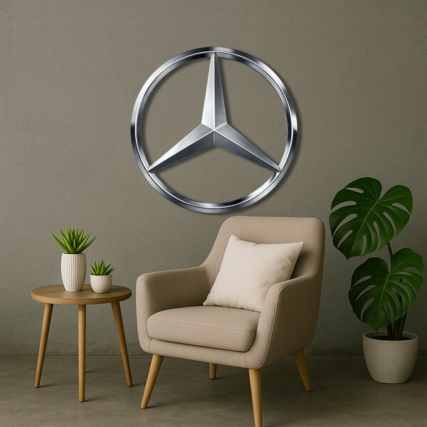Drevený obraz s UV potlačou - Mercedes-Benz- logo