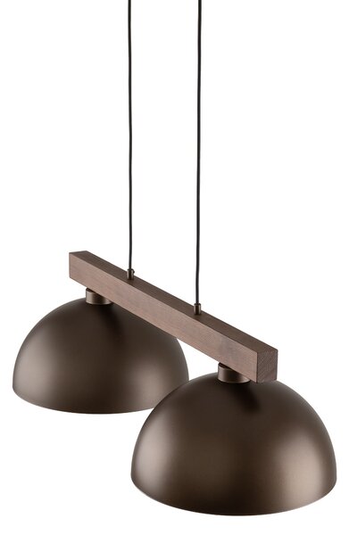 Hnedý závesný luster Oslo pre žiarovku 2x E27 – LED lustre a svietidlá > Lustre