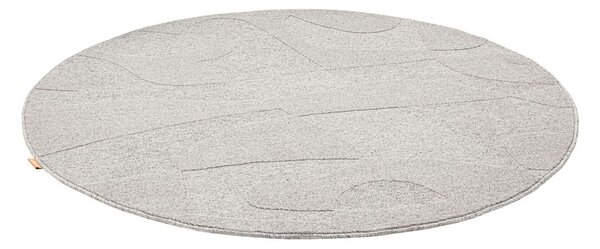 Svetlosivý vlnený okrúhly koberec ø 120 cm Morphic Botanica – Agnella