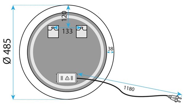 Nástenné LED zrkadlo YH-BL-1 50 cm
