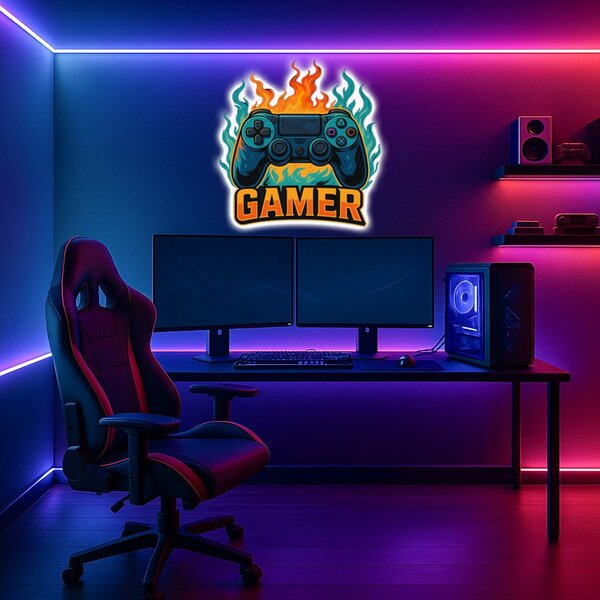 Svietiaci obraz - GAMER - Nočná lampa