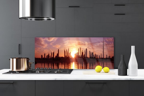 Nástenný panel  Mesto domy 125x50 cm