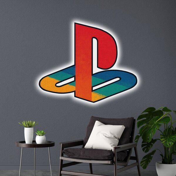 Svietiaci obraz - Playstation logo - Nočná lampa