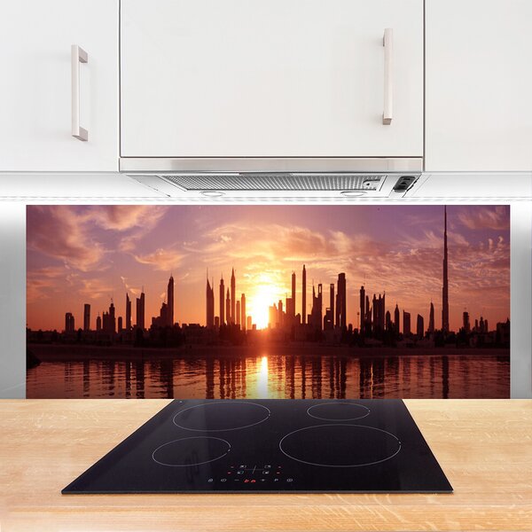 Nástenný panel  Mesto domy 125x50 cm
