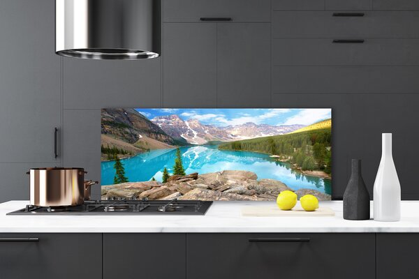 Nástenný panel  Hory jazero príroda 125x50 cm