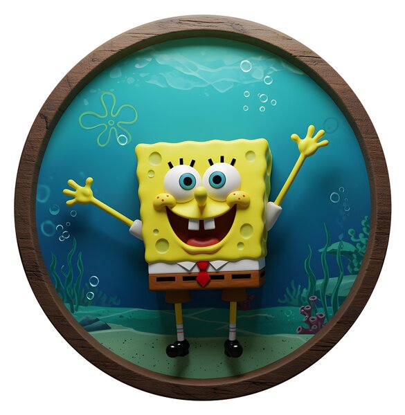 Drevený obraz s UV potlačou - SpongeBob