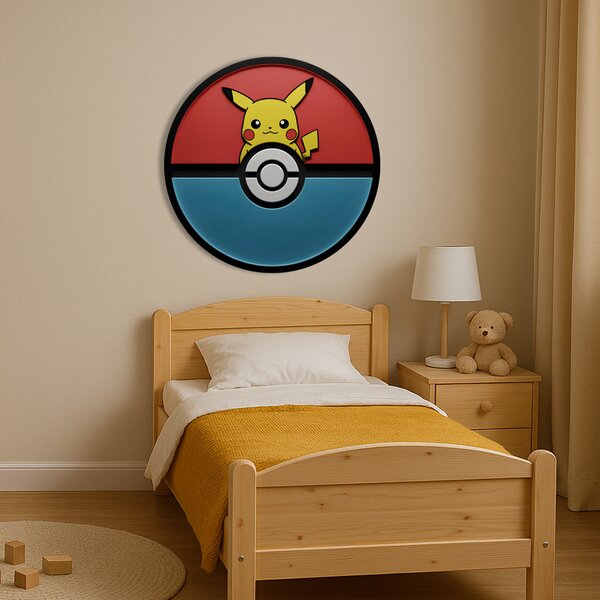 Drevený obraz s UV potlačou - Pokemon Pikachu