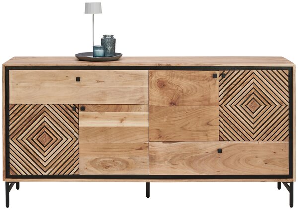 ŠIROKÁ KOMODA, akácia, čierna, farba akácie, 175/85/42 cm Ambia Home - Komody