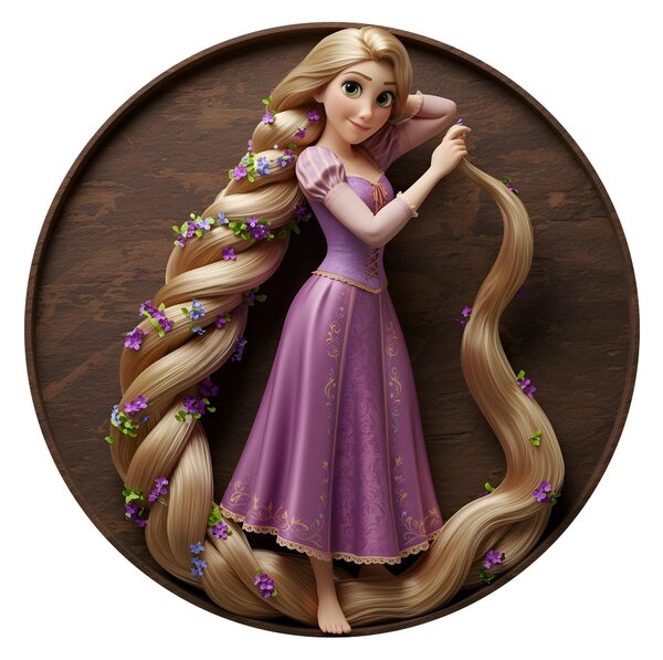 Drevený obraz s UV potlačou - Rapunzel