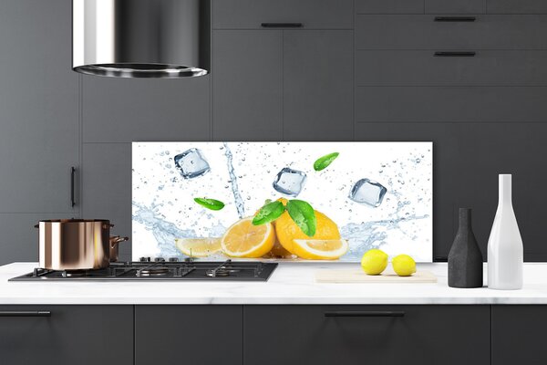 Nástenný panel  Citrón kostka ľadu kuchyňa 125x50 cm