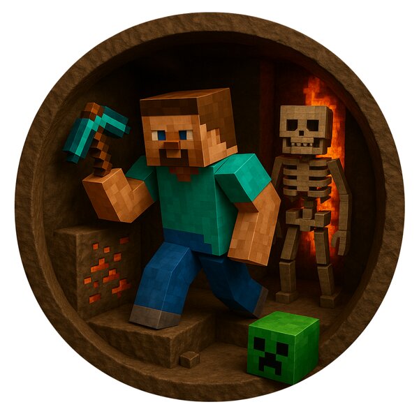 Svietiaci obraz - Minecraft hrdina - Nočná lampa