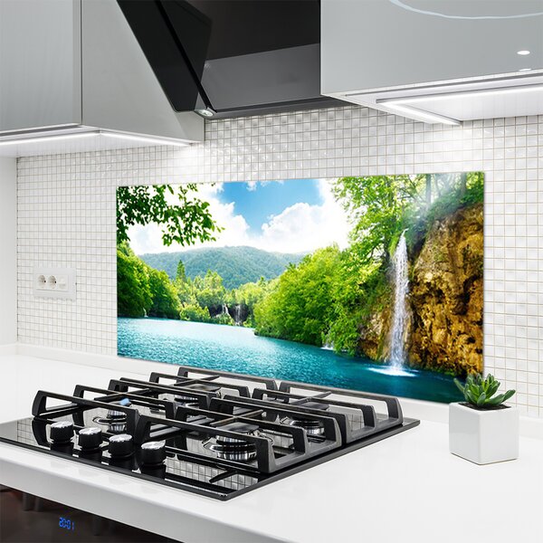 Nástenný panel  Vodopád jazero príroda 120x60 cm