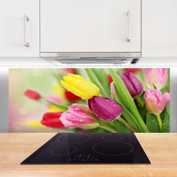 Nástenný panel  Tulipány kvety rastlina 125x50 cm