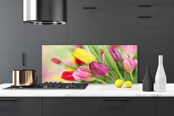 Nástenný panel  Tulipány kvety rastlina 125x50 cm