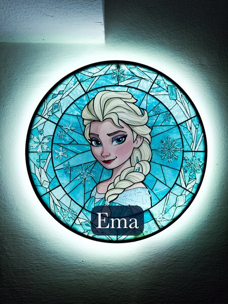 Svietiaci obraz - Sklo Elza Frozen