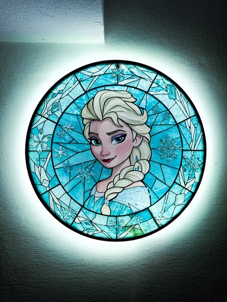 Svietiaci obraz - Sklo Elza Frozen