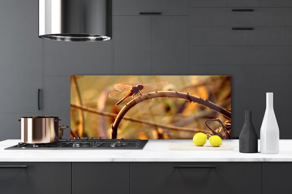 Nástenný panel  Vážka príroda rastlina 125x50 cm