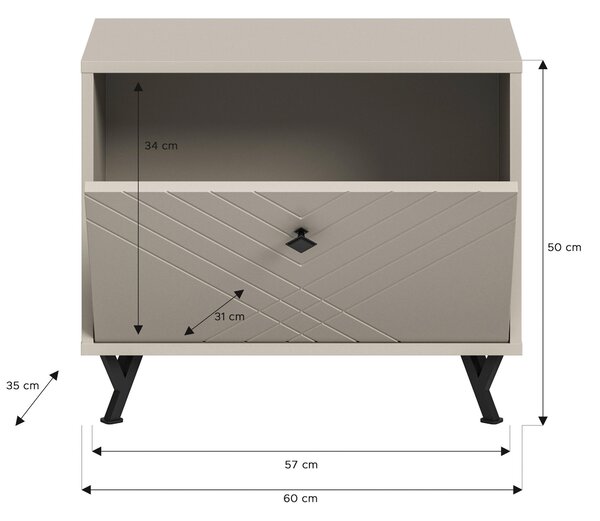 LAVICA DO PREDSIENE, 60/50/35 cm MID.YOU - Predsieňové programy, Online Only