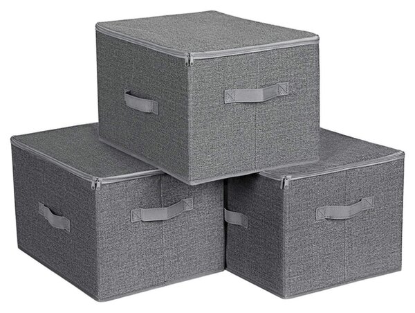 Úložné boxy FLAT II sivá, 3 ks