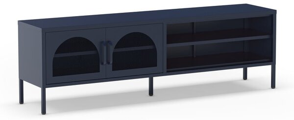 Tmavomodrý TV stolík 160x50 cm Diora – Marckeric