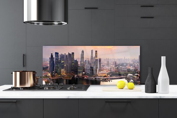 Nástenný panel  Mesto domy 125x50 cm