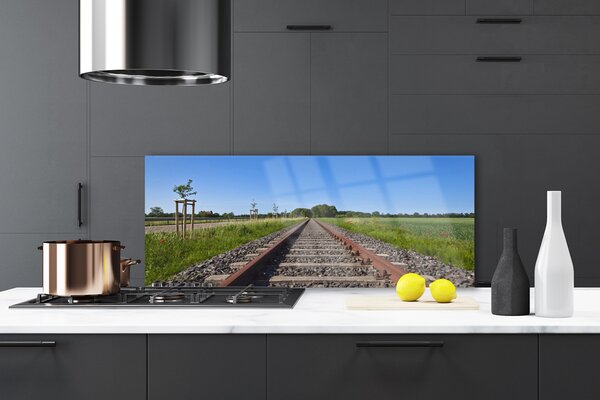 Nástenný panel  Koľaje architektúra 125x50 cm