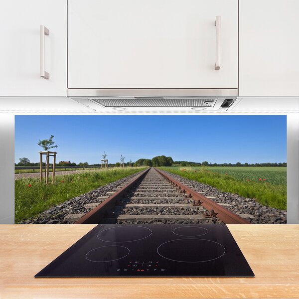 Nástenný panel  Koľaje architektúra 125x50 cm