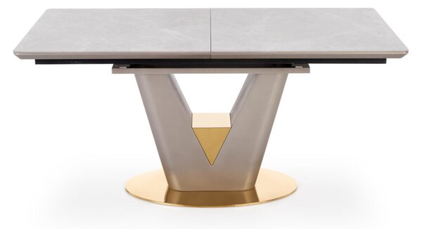 Rozkladací jedálenský stôl VELANT, 160-220x90x76, popol/zlatý