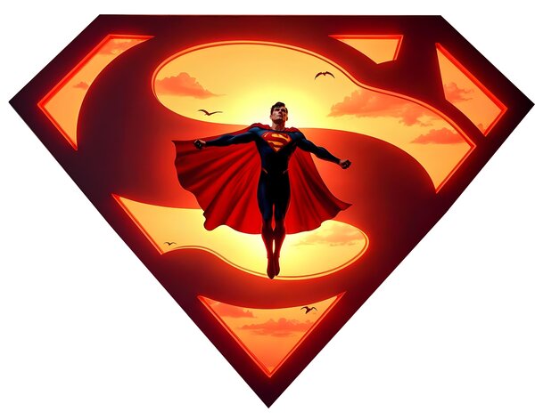 Farebný HDF obraz logo Superman