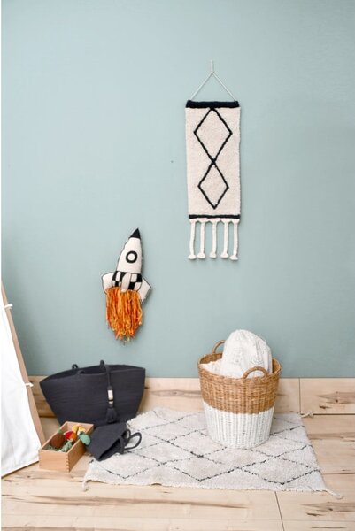 Krémový prateľný ručne tkaný bavlnený koberec 70x100 cm Mini Bereber – Lorena Canals