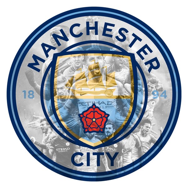 Farebný HDF obraz logo Manchester City