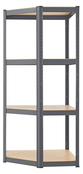 Rohový regál - 160x75x40-75 cm - šedý