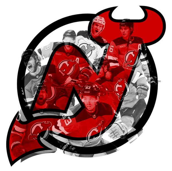 Farebný HDF obraz logo New Jersey Devils