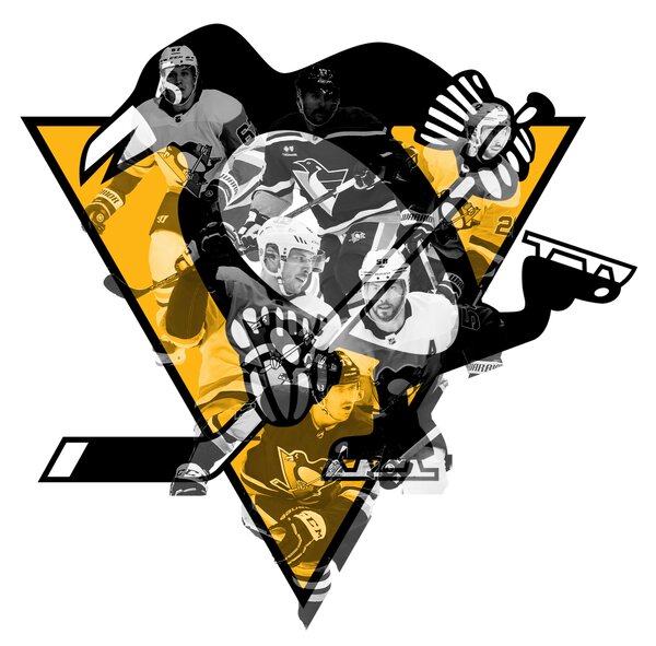 Farebný HDF obraz logo Pittsburgh Penguins