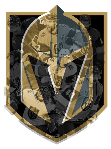 Farebný HDF obraz logo Vegas Golden Knights